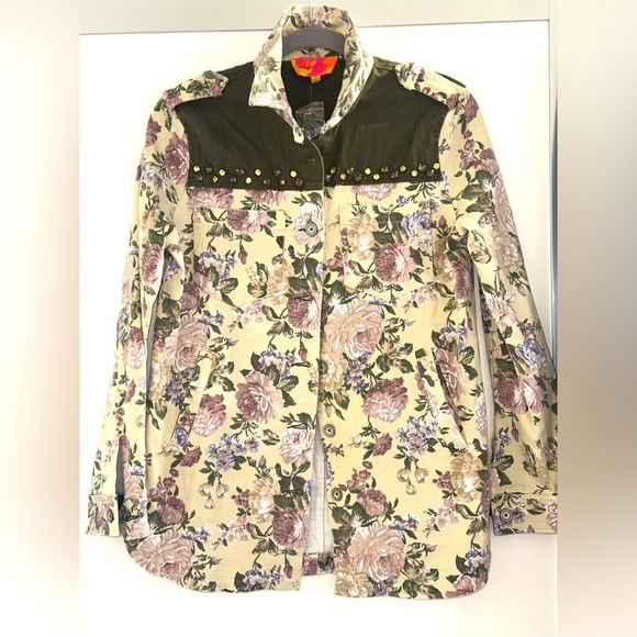 English Rose Floral Women's Studded Jacket Size S - Picture 1 of 3